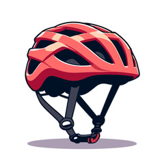 Vector red bicycle helmet safety gear  