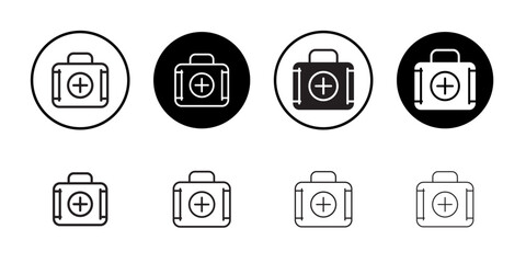Doctor bag icon Isolated flat vector in outline