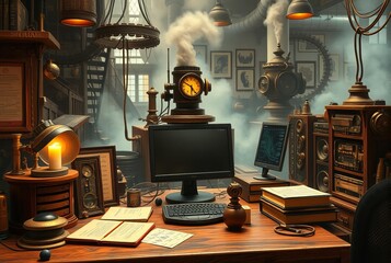 Steampunk Fantasy A blend of fantastical elements with steam pow