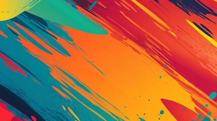 Abstract background with vibrant colors and brush strokes.