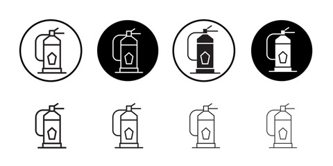 Fire extinguisher icon Isolated flat vector in outline