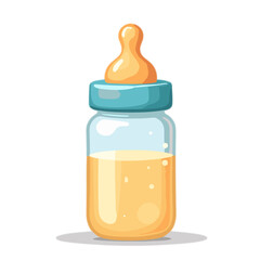 Vector baby bottle illustration, infant feeding icon
