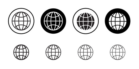 Globe icon Isolated flat vector in outline