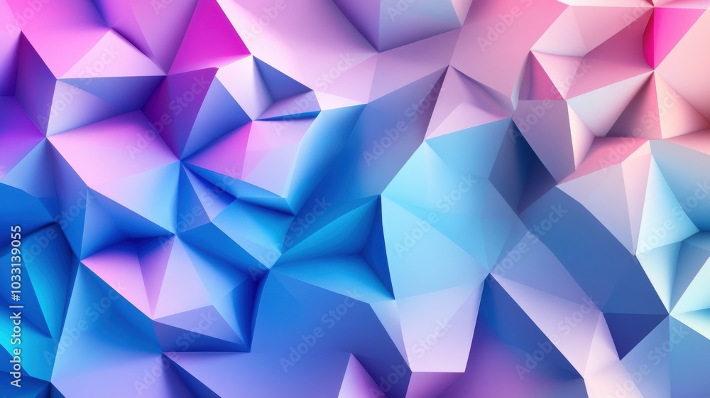 Aufkleber a modern polygonal pattern background, low-poly style, with gradients of blues and purples creating 