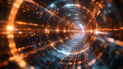 Obraz premium Abstract Tunnel of Lights and Particles