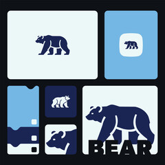 Bear design vector image on white background, vector illustration, Animal Logo, logo set