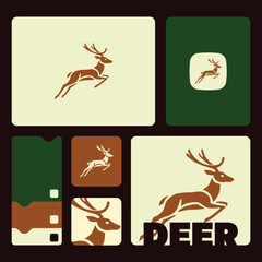 Deer design vector image on white background, vector illustration, Animal Logo, logo set