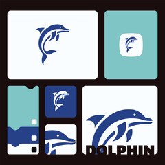 Dolphin design vector image on white background, vector illustration, Animal Logo, logo set