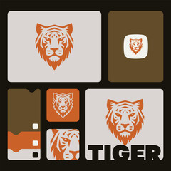 Tiger design vector image on white background, vector illustration, Animal Logo, logo set