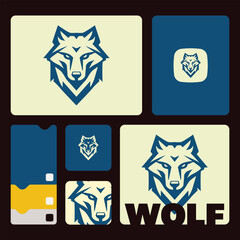 Wolf design vector image on white background, vector illustration, Animal Logo, logo set