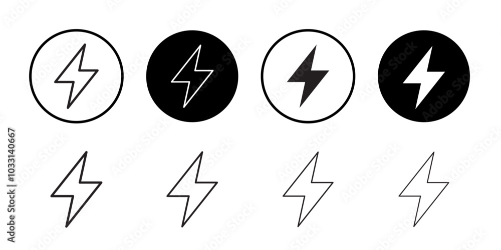 Poster lightning icon isolated flat vector in outline