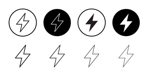 Lightning icon Isolated flat vector in outline