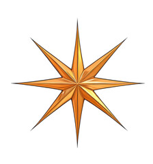 Golden star design,