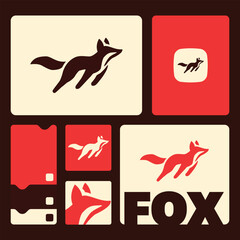 Fox design vector image on white background, vector illustration, Animal Logo, logo set