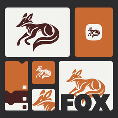 Fox design vector image on white background, vector illustration, Animal Logo, logo set