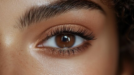 Obraz premium A beautiful brown eye close up