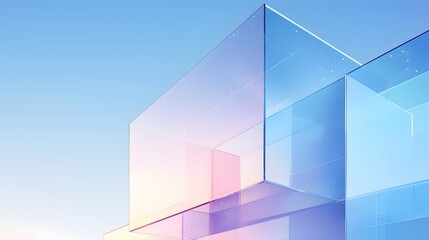 Abstract Glass Architecture. Modern Shapes Wave abstract art background for presentations and wallpaper 