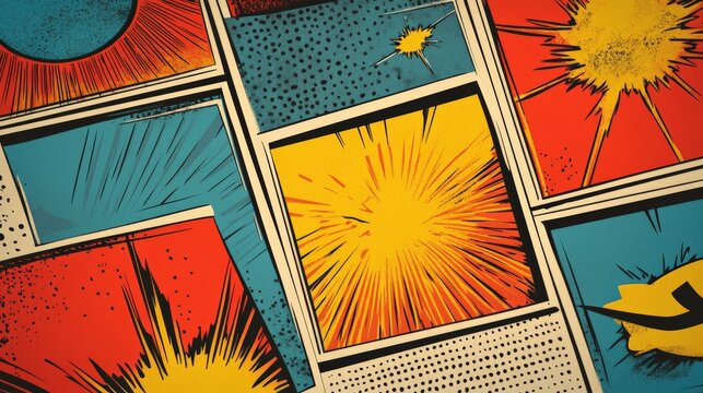 Vibrant Comic Book Explosion Patterns and Textures