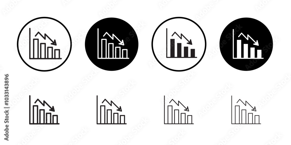 Poster reduction chart icon isolated flat vector in outline