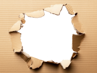 Hole in a cardboard sheet