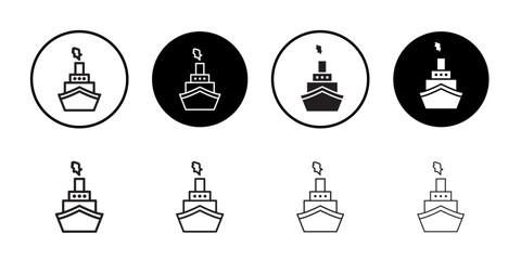 Ship icon Isolated flat vector in outline