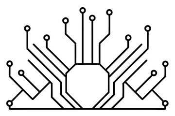 Circuit Board vector | isolated vector silhouette illustration on white background