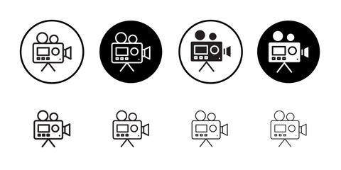TV camera icon Isolated flat vector in outline