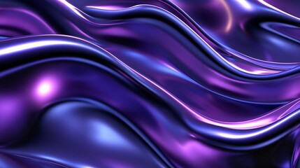 Obraz premium Surreal Waves of Vibrant Purple and Blue
