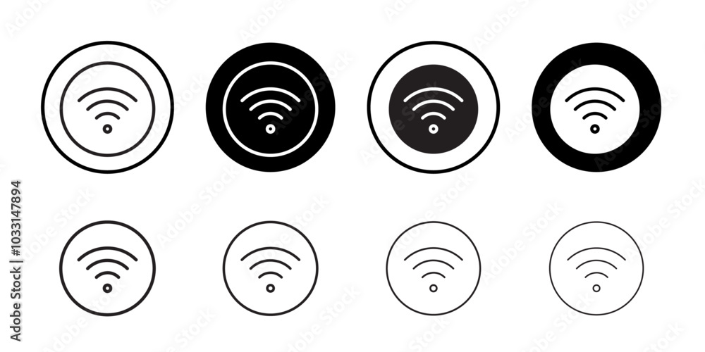 Poster wifi icon isolated flat vector in outline
