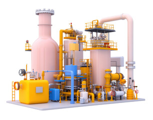 Fototapeta premium Industrial facility with machinery and pipes.