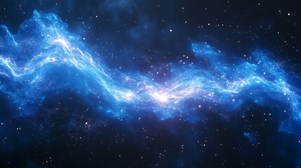 Naklejka premium A stunning depiction of a swirling nebula filled with vibrant blue and purple hues, set against a backdrop of countless stars.