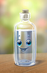 water bottle with a smiling face