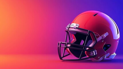 Fototapeta premium A stylish football helmet on a vibrant gradient background, showcasing the spirit of the game.