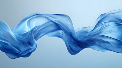 Abstract Blue Fabric Waves on a Light Blue Background