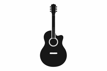 Obraz premium Guitar icon. Acoustic guitar silhouette. Vector illustration