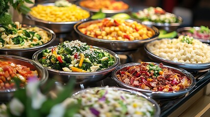 Colorful Array of Fresh Chinese Dishes on Display