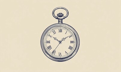 A vintage pocket watch with Roman numerals.