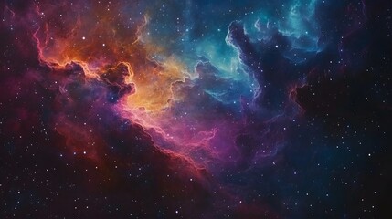 Obraz premium Cosmic Nebula with Swirling Gas and Stars