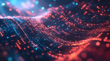 Fototapeta premium Abstract Red and Blue Fiber Optic Lights