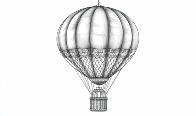 Obraz premium Hand drawn sketch of a hot air balloon.