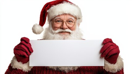 Naklejka premium Santa Claus holds sign