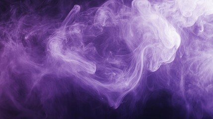 Ethereal Purple Smoke Swirls in the Darkness