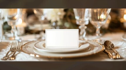Luxurious Wedding Table Setting with Blank Card