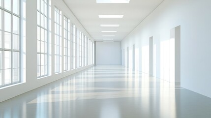 Obraz premium Bright Minimalist Interior with Large Windows