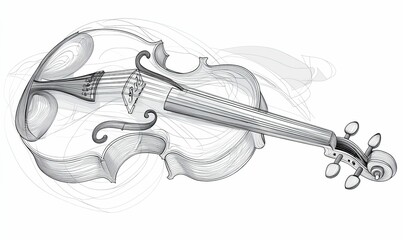 Obraz premium Line drawing of a violin.