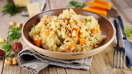risotto with butternut and cream for autumn