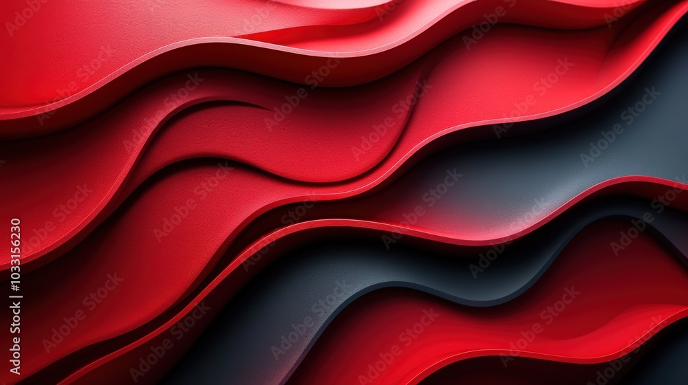Poster a sleek red 3d background with smooth curves and vibrant highlights, providing an elegant touch for 