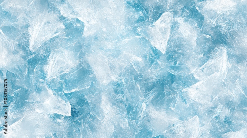 Poster a seamless ice texture background, cold and frosty with intricate ice crystal patterns in shades of 