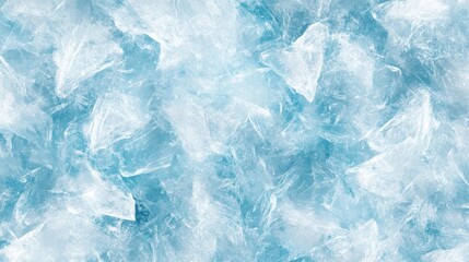Fototapeta premium A seamless ice texture background, cold and frosty with intricate ice crystal patterns in shades of light blue and white