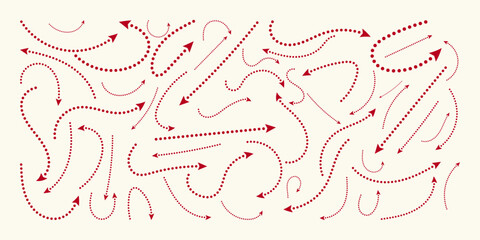 Hand drawn arrow illustration Clean dot style doodle arrows set, icon set collection vector illustration,